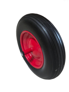 Մետաղական եզր պինդ խողովակային անվադող 3.50-8 PU փրփուր անիվներ՝ առանցքակալով տրոլեյբուսի սայլի համար: